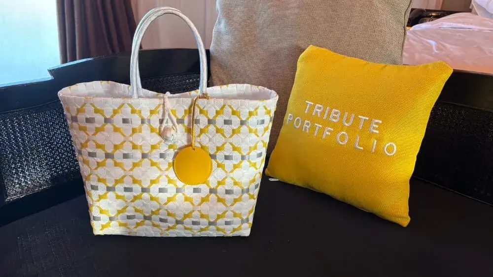 ビンタン島のホテル「ナトラ ビンタン トリビュートポートフォリオリゾート」客室に置いてあった販売用バッグ