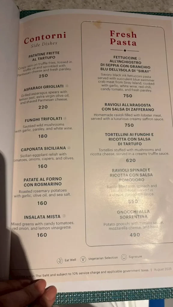 「Prego by the Beach」のメニュー⑤